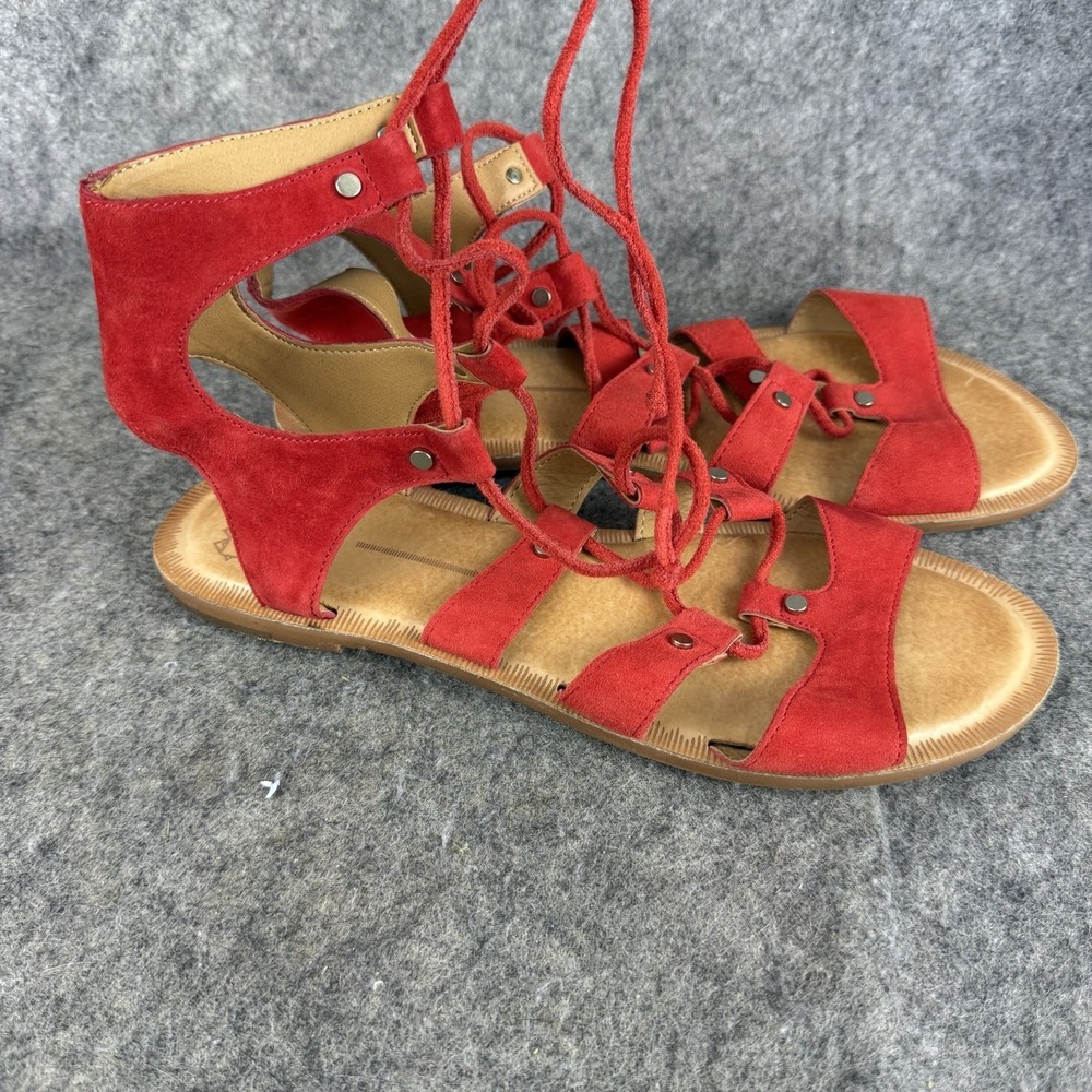 DOLCE VITA Red Suede Leather "Jasmyn" Gladiator Strappy Flat Sandals‎ SZ 9 NEW